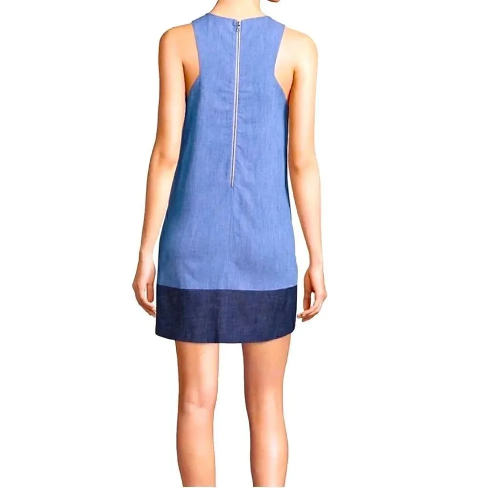 Alice + Olivia Doris Chambray Trapeze Denim Dress